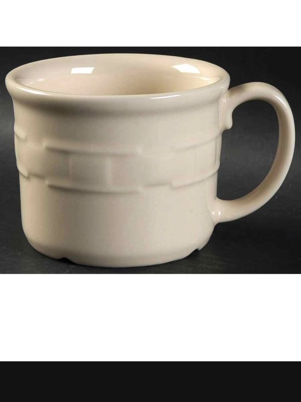Longaberger Pottery Woven Traditions Souper Mug Cup grey2